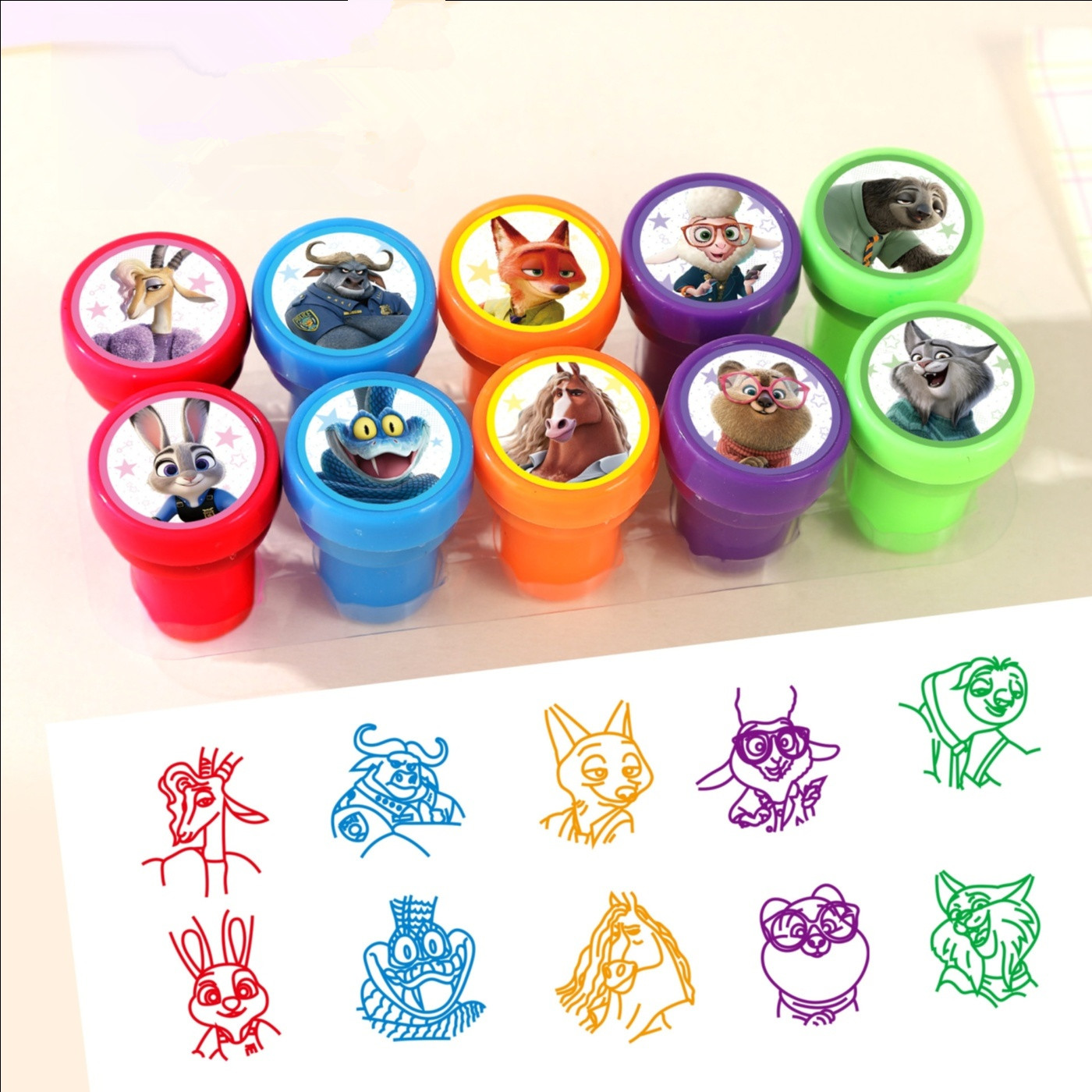Zootopia Party Games - 10 Pezzi Timbri per Bambini Zootopia,