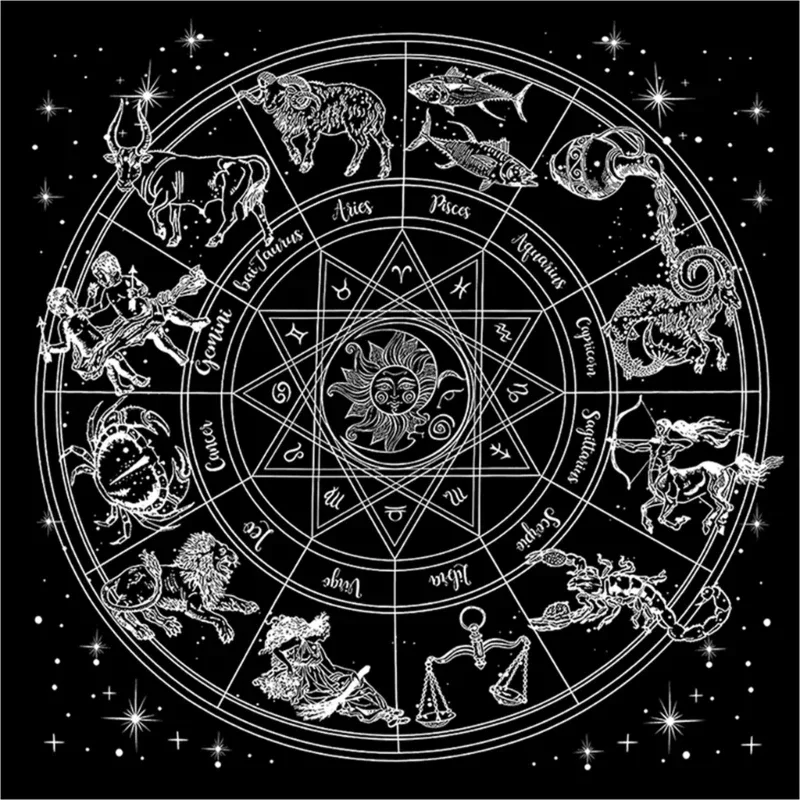 Zodiac Party Games - Tappeto per Tarocchi con Ruota Zodiacale