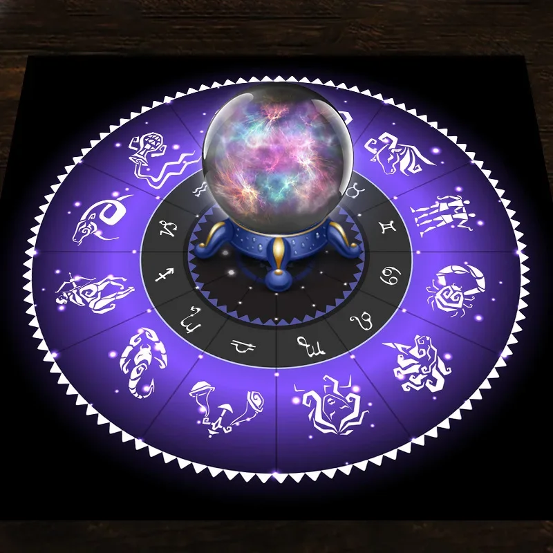 Zodiac Party Games - Tappeto per Tarocchi Viola con Ruota